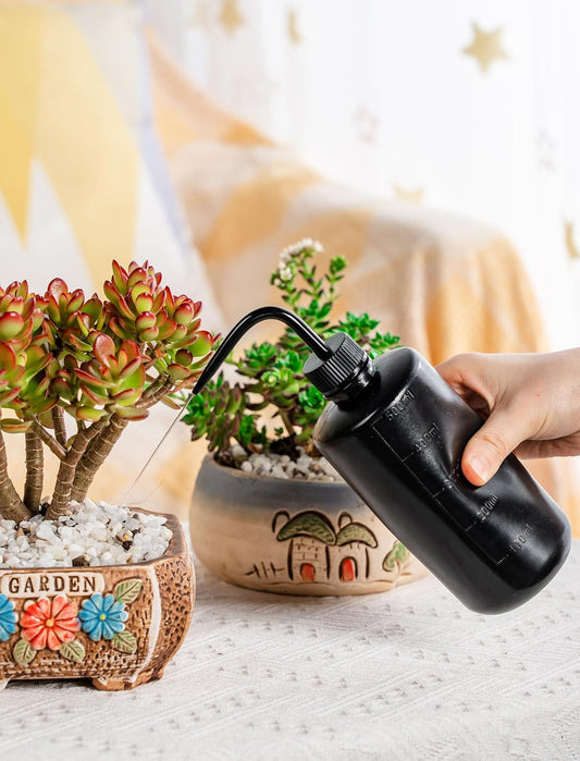 Tattoo Wash Bottle Squeeze, 2Pcs 500ml Squirt Bottle Succulent Watering Can, Safety Rinse, Lab Washing, Tattoo Supplies, Lash Water Squeezer, Black