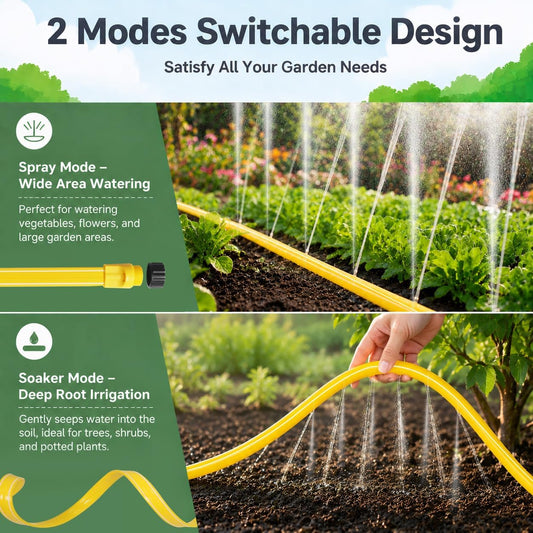 3-Pack Sprinkler Soaker Hose 25 ft (75 ft Total) – Flexible Sprinkler & Drip Irrigation System for Lawn, Garden & Yard Watering, Heavy-Duty, Leak-Proof & Easy to Use