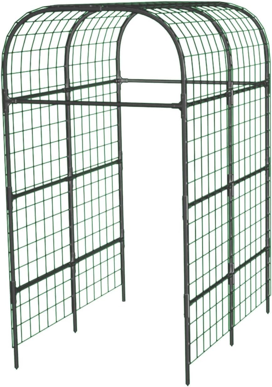 Metal Garden Arch Trellis, 7.3Ft Black for Raised Beds, Plant Support for Cucumbers & Climbing Vegetables