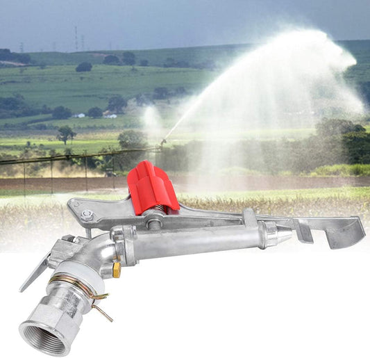 1.5in 360° Agriculture Farm Irrigation Sprinklers, Adjustable Impact Gun Sprinkler with Nozzle Set Large Area Irrigation Watering Spray Gun, Female Thread Rocking Arm Rotation Accessories
