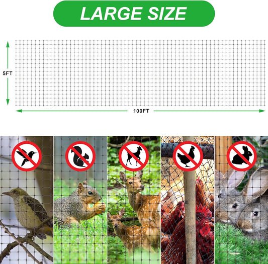 Bird Netting Garden Deer Fence Netting Heavy Duty 5x100 ft