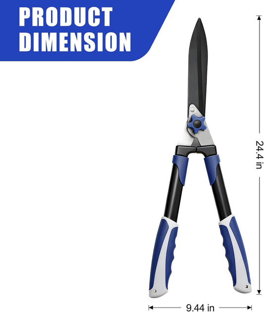 24" Hedge Shears, Wavy Blade Garden Scissors & Pruning Shears, Garden Shears For Trimming/Shaping Hedges and Shrubs in Lawn Yard