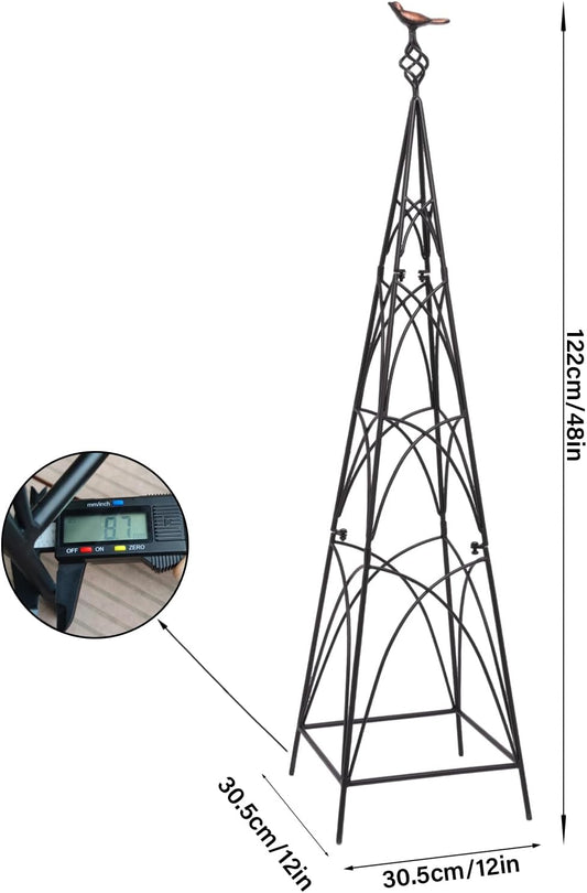 48" Obelisk Trellis for Climbing Plants - Metal Garden Support