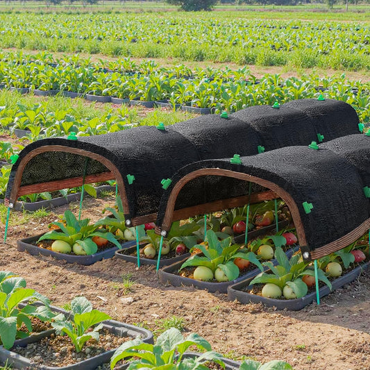 2026 Upgraded Garden Shade Cloth Kit 78.7"x59" Garden Shade Cloth for Plants Heat Protection with 5 Sets Garden Hoops for Raised Beds 75% Sunblock Shade Cloth Row Cover for Outdoor Plant Vegetables