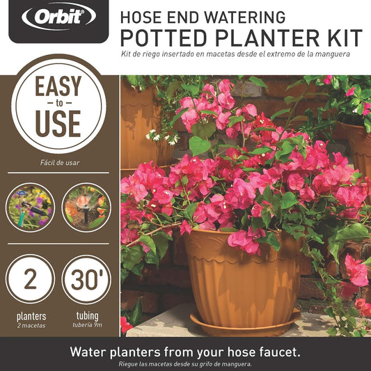 56309 Planter Drip Irrigation Kit - 30ft Complete Watering System with Adjustable Micro-Bubblers for Container Gardens