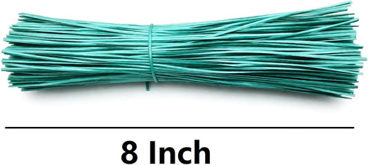300 Pcs,Dark Green,8",Plastic Twist Ties, Garden Plant Twist Tie Cable Tie, Plastic Cable Ties for Bread Candy Bags, Gift Bags (8 Inch)