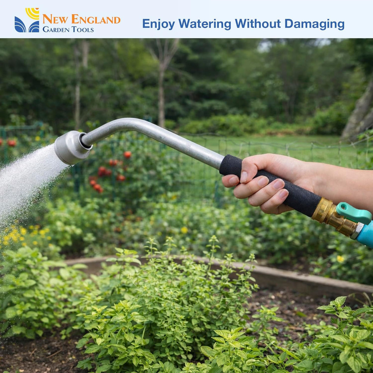 30 Inch Soft Rain Watering Wand 600003, Gentle Shower Spray, Heavy Duty Lightweight Metal Build, Comfort Grip, Flow Control Shut Off Valve, for Plants, Yards, Cars & Pets