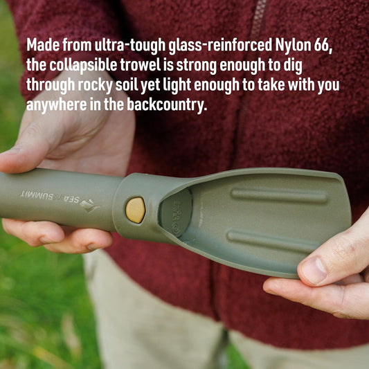 Collapsible Pocket Trowel for Backpacking and Camping, Burnt Olive