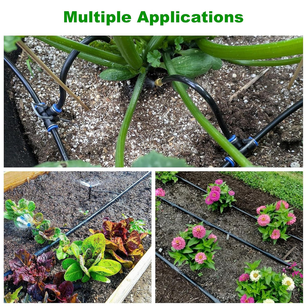 256FT Automatic Drip Irrigation System Kit,Automatic Garden Watering Misting System for Greenhouse, Yard, Plant ,Lawn with 1/2 inch Hose 1/4 inch Distribution Tubing and Accessories