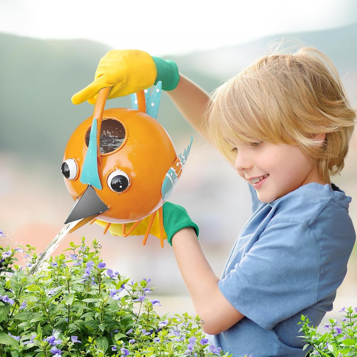 Metal Cute Bird Watering Can,Watering Can Indoor/Outdoor Plants