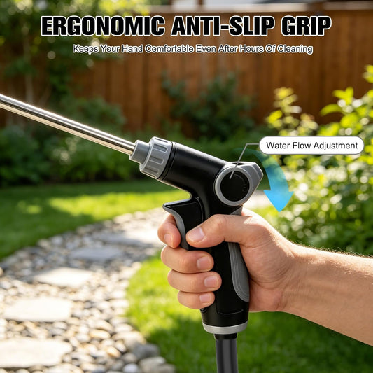 Pressure Washer Spray Nozzle, Heavy Duty Garden Hose Nozzle, Multi Function Lawn & Garden Watering Sprayer, 360° Rotating for Three Spray Modes, Effortless Dirt & Stain Removal(1 Set)