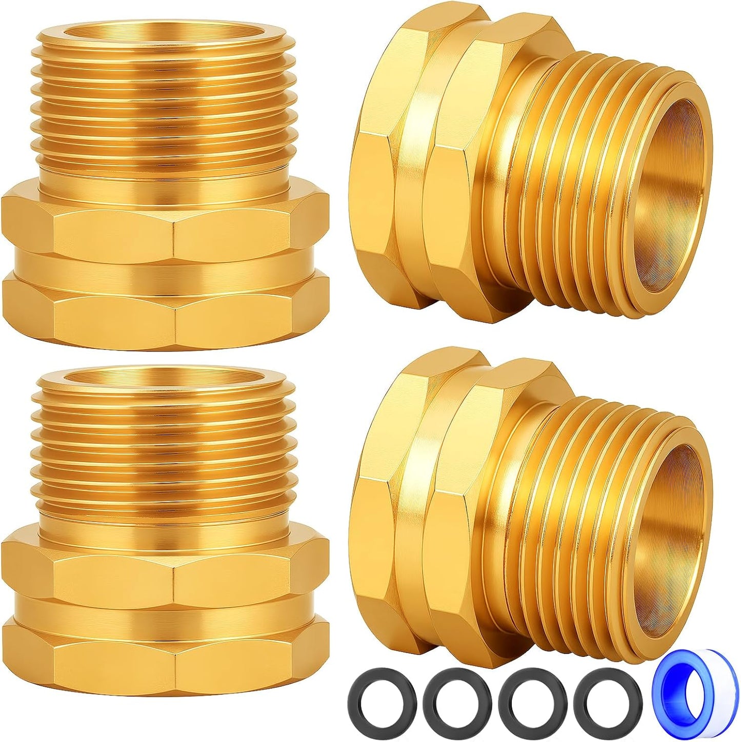 Brass Garden Hose Adapter,1/2"NPT Male to 3/4"GHT Female Fittings