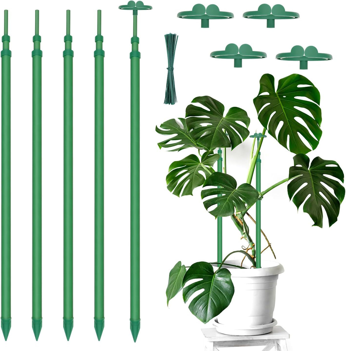 Extendable Plant Stakes,Length Scalable From17.9to42.3IN Plant SupportStake