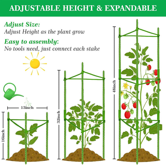 4Pack Tomato Cage for Garden, 50.2Inch Plant Support Garden Stakes