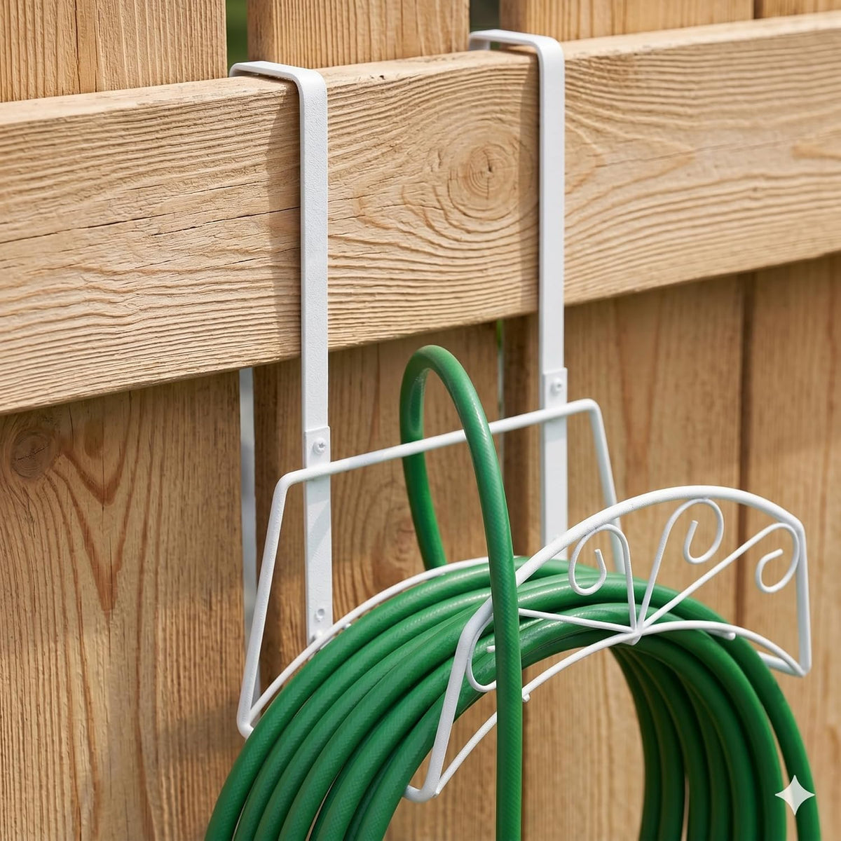 Garden Hose Holder, Water Hose Holder,Sturdy Hose Reel Holds, Metal Water Hose Stand for Outside -Wall Mount Or Hanger (Black)