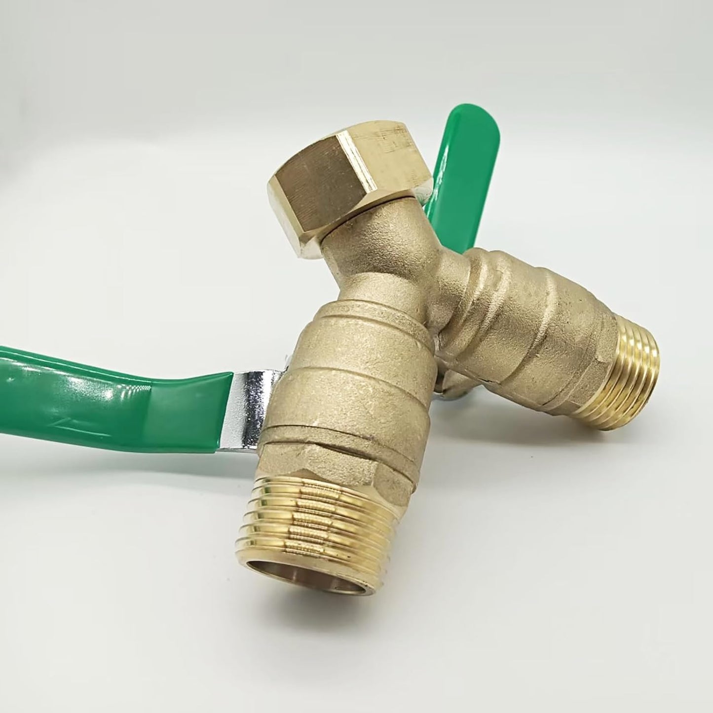 YOUHO Garden Hose Y Valve Hose Splitter Brass Hose Splitter With Stainless Steel 2 Way Valve 3/4" GHT Thread (RED)