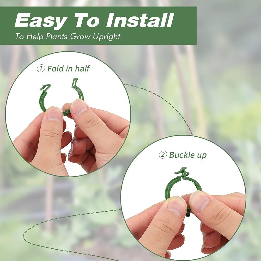 Plant Support Garden Clips,Tomato Vine Clips,Tomato Trellis Clips 200 Pcs for Vine Vegetables Tomato to Grow Upright and Makes Plants Healthier