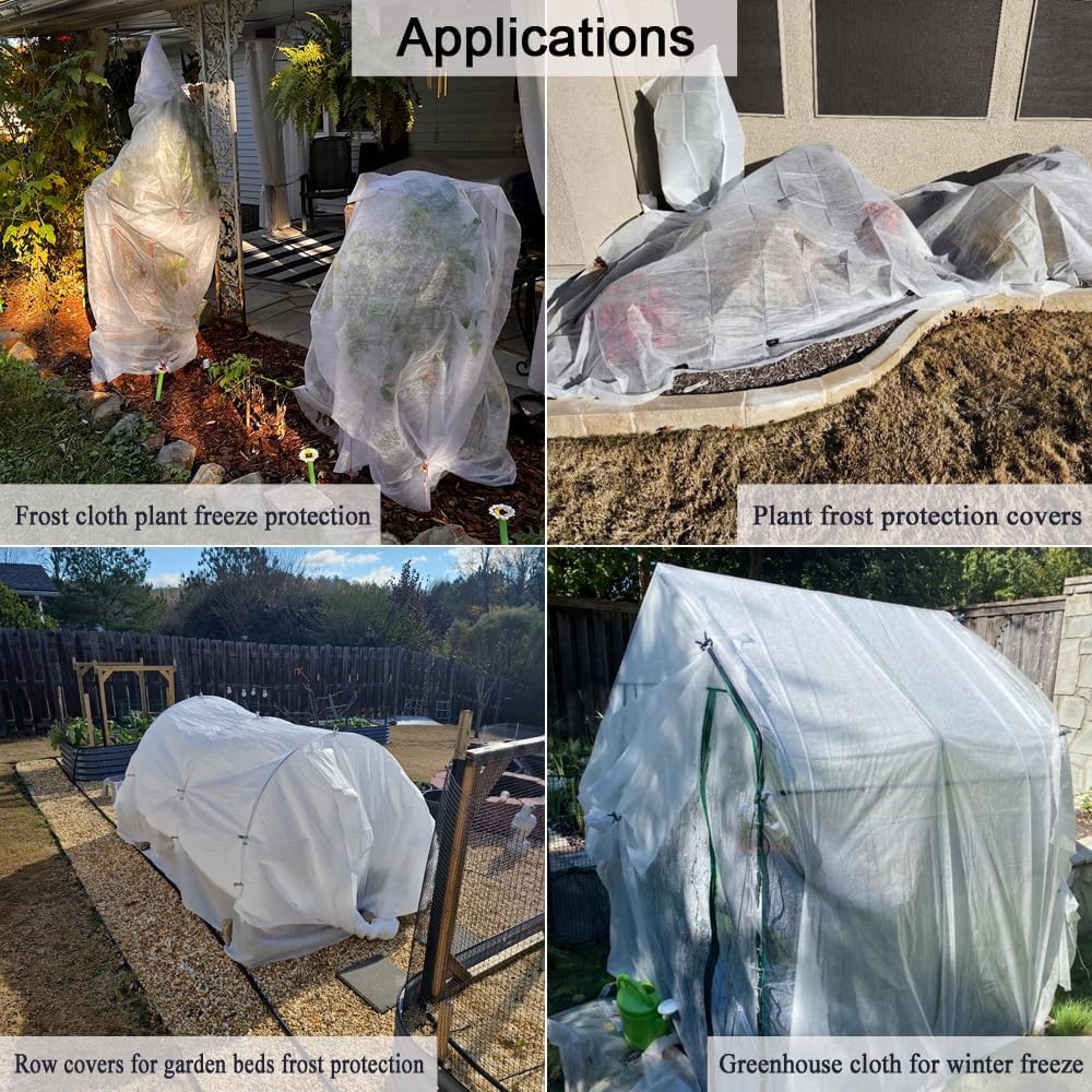 Frost Cloth Plant Freeze Protection, 5x60 Ft Floating Row Cover