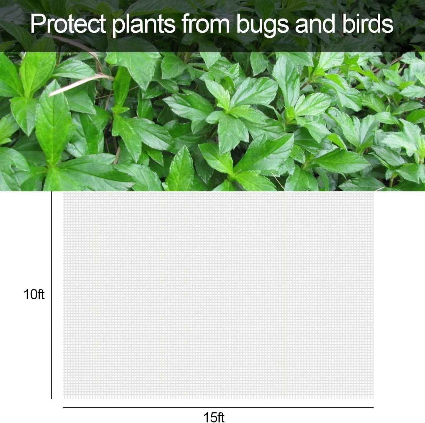 Alpurple Insect Bird Barrier Netting Mesh- 20 x 10 Feet Garden Bug Netting Plant Cover for Protect Plant Fruits Flower from Insect Bird Eating