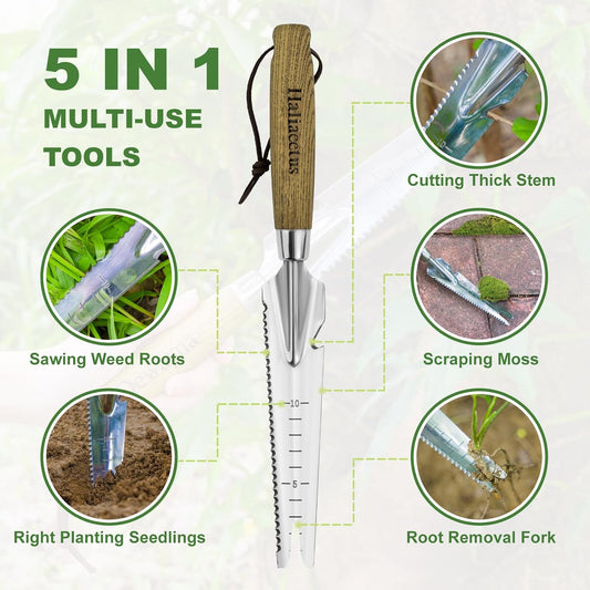 Multi-Use Weed Trowel, Stainless Steel Dandelion Fork Puller