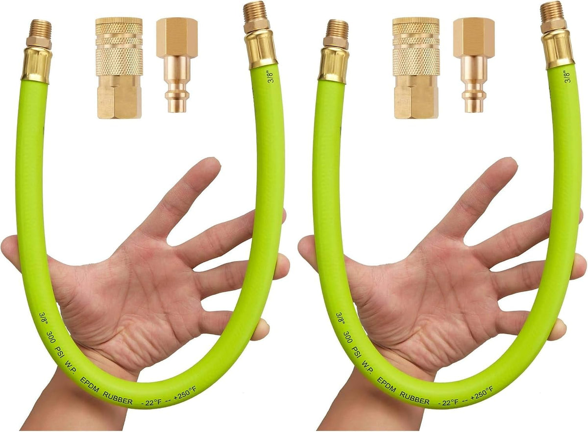 1/4" M NPT to 1/4" M NPT short air hose With Quick Coupler