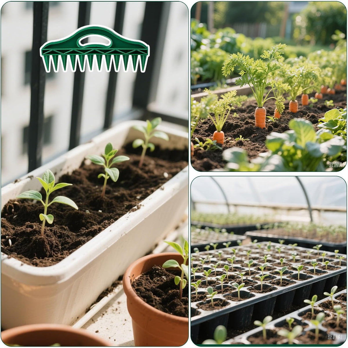 ABS Twelve Inch Seed Planter Tool Row Dibber Gardening Sower Matrix