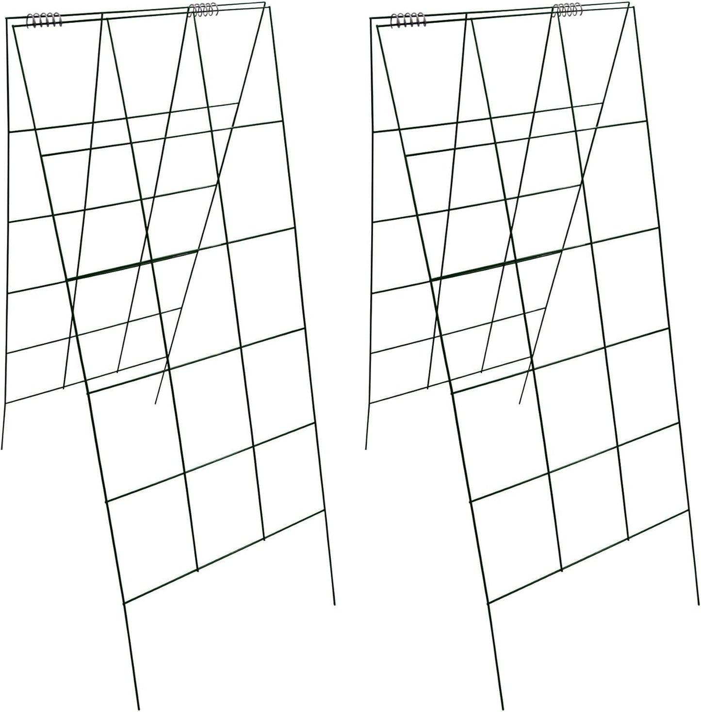 4Pack Green Garden Cucumber Trellis 46” x 18” A-Frame Folding for Climbing Plant Vegetables Flowers with Clips and Cable Ties
