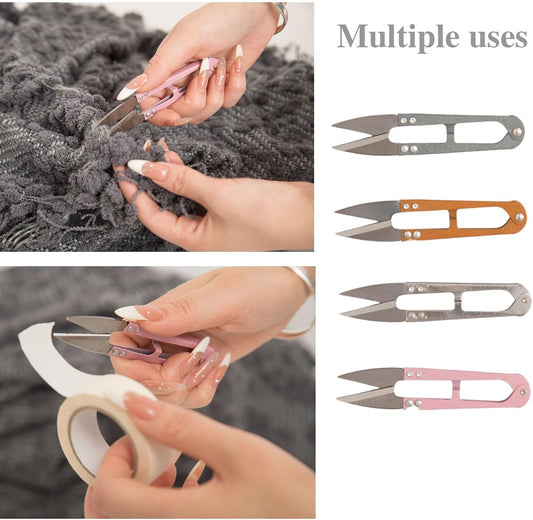 4 Pack 4.1-Inch High Carbon Steel Mini Sewing Scissors - Precision Craft Snips for Trimming Leaves, Sewing, Knitting, DIY Crafts & More