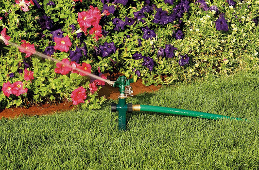 Zinc Impact Sprinkler on Metal Step Spike, 2-Pack, Green - 56351N