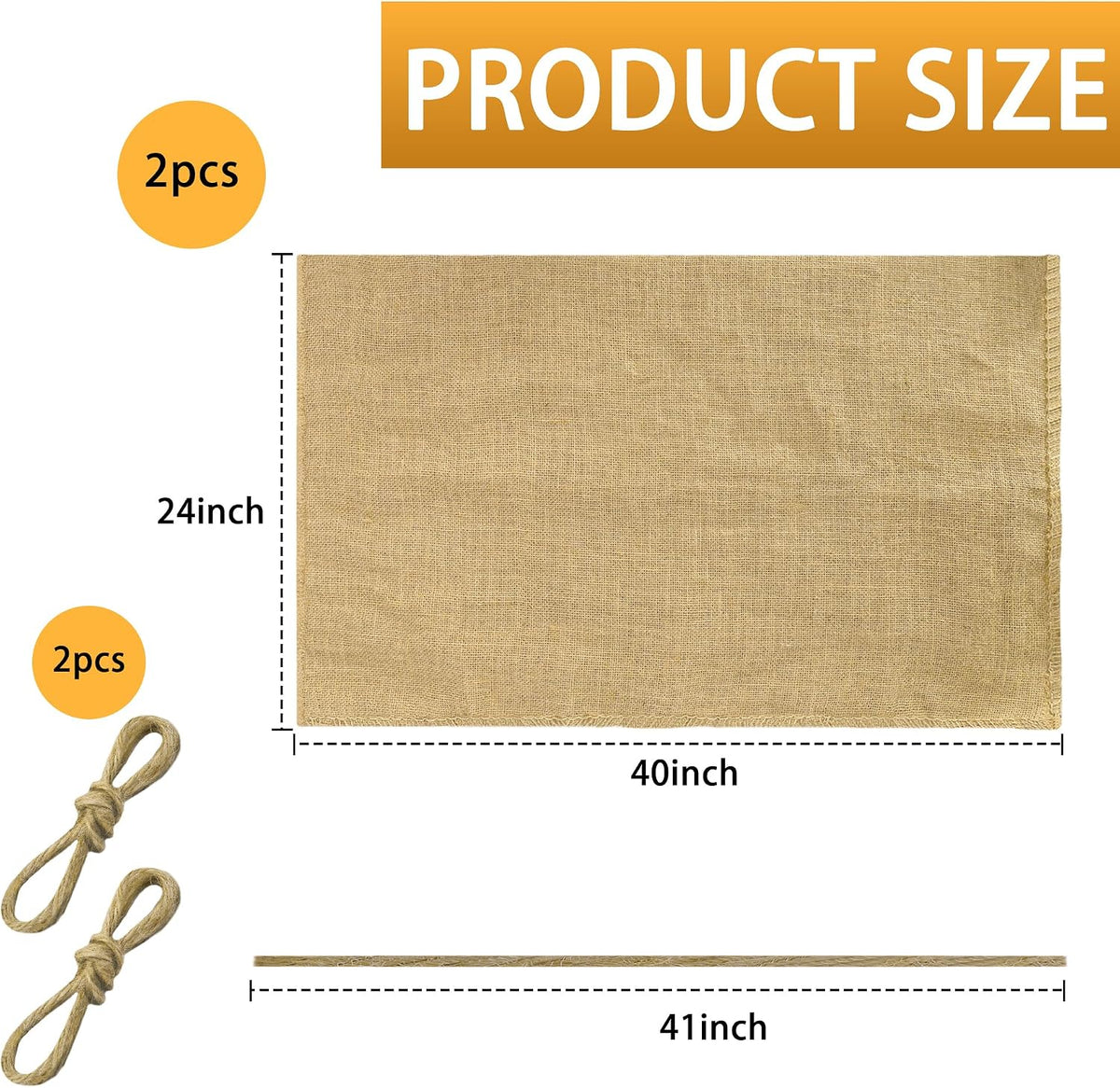 3 Pcs Burlap Winter Plant Cover Bags,40"x 24" Frost Cloth Freeze Protection