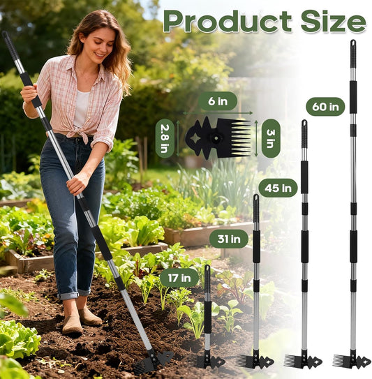 Weed Remover Tool,Portable Garden Weeder Tool,60"Gardening Weeding Tools,2026 New Manganese Steel Weeding Tools,for Hand Weeder for Vegetable Gardening Backyard Farm Planting & Uprooting Weeding Tool