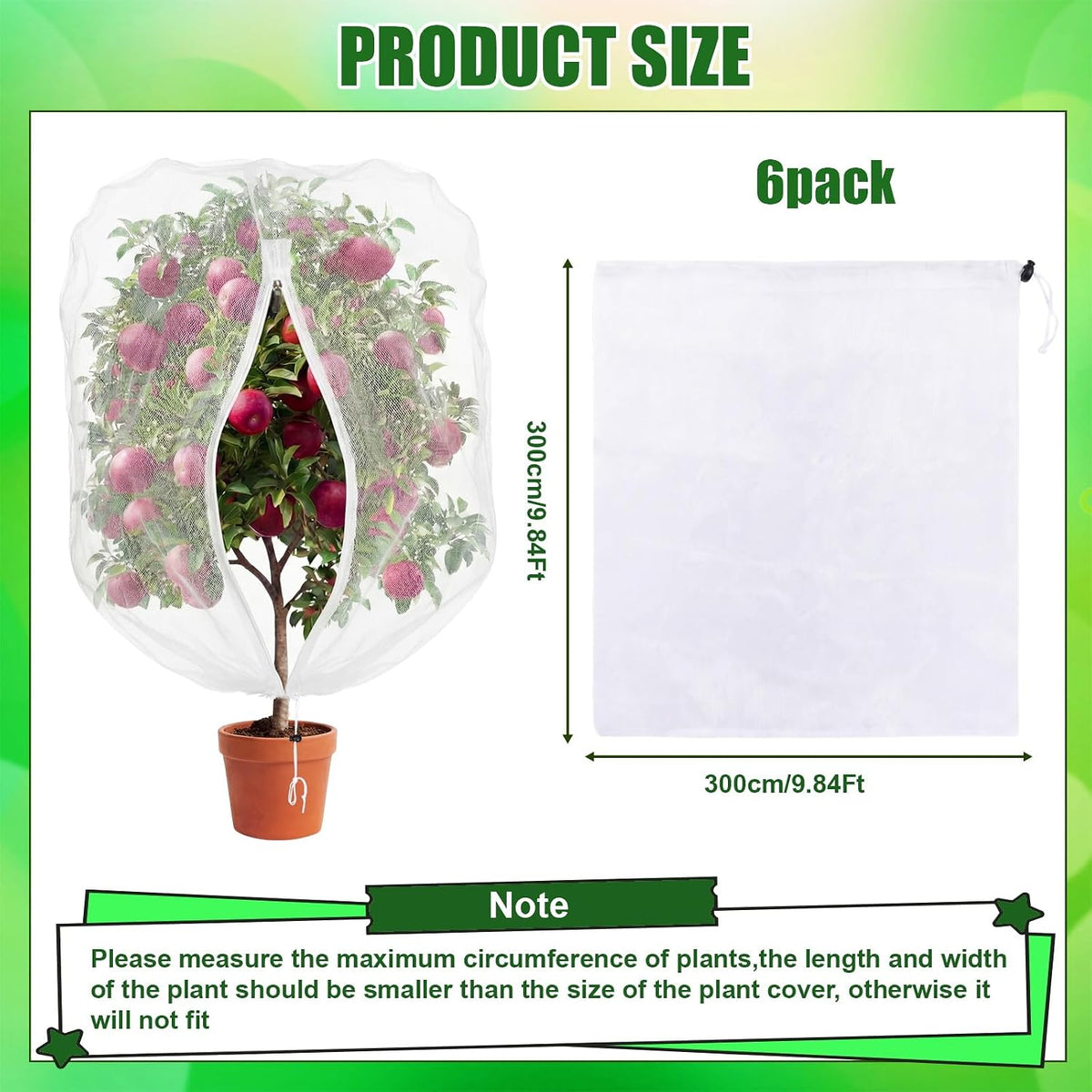 12 Pcs Bird Netting for Garden 3.3 x 2.3 ft Garden Plant Insect Mesh Bags Bush Net Cover with Drawstring Zipper for Blueberry Tomato Strawberry Plants Protection from Insect Squirrel