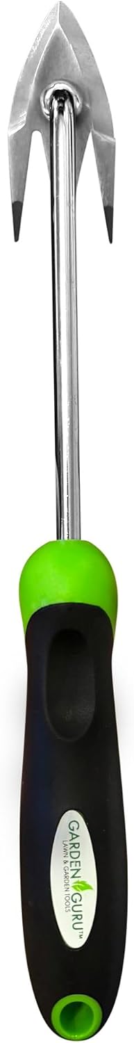 Root Weeder Tool with Ergonomic Handle - Stainless Steel Weed Puller for Planting, Weeding, Flower and Vegetable Care in Lawn Garden Yard | Rust Resistant