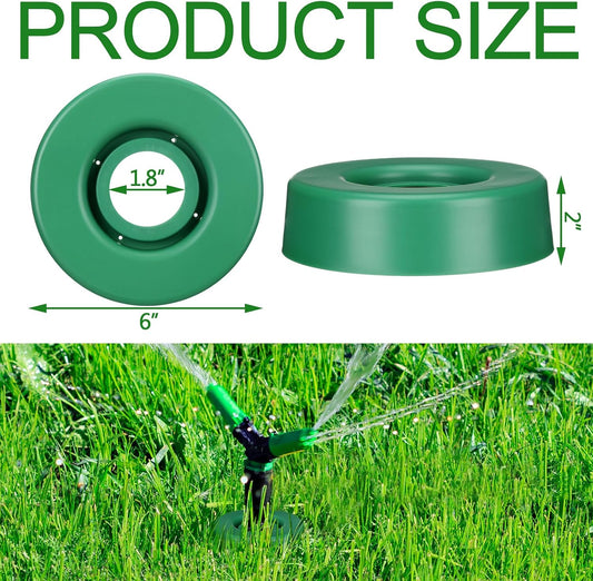 6 Pcs Sprinkler Head Protector Plastic Donut Guard for Lawn 1.8" ID 6" OD Fit Most Standard Pop-up Sprinkler Heads Against Lawn Mowers & Vehicles, Green