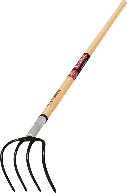 30024 Tru Tough 4-Tine Forged Cultivator, 5-Inch Head, 54-Inch Wood Handle