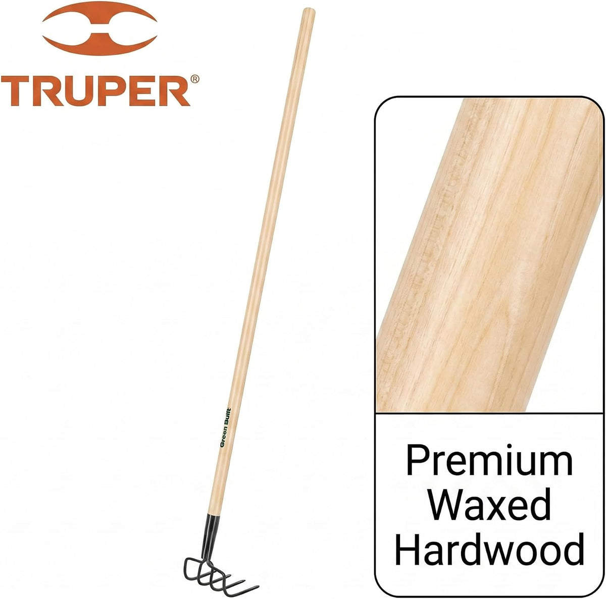30024 Tru Tough 4-Tine Forged Cultivator, 5-Inch Head, 54-Inch Wood Handle