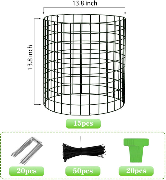 15Pcs Plant Protector from Animals: 5 Pack Metal Mesh Plant Cages to Keep Animals Out - Garden Protection Bunny Barricades from Chicken Squirrels Rabbits for Flowers Vegetables