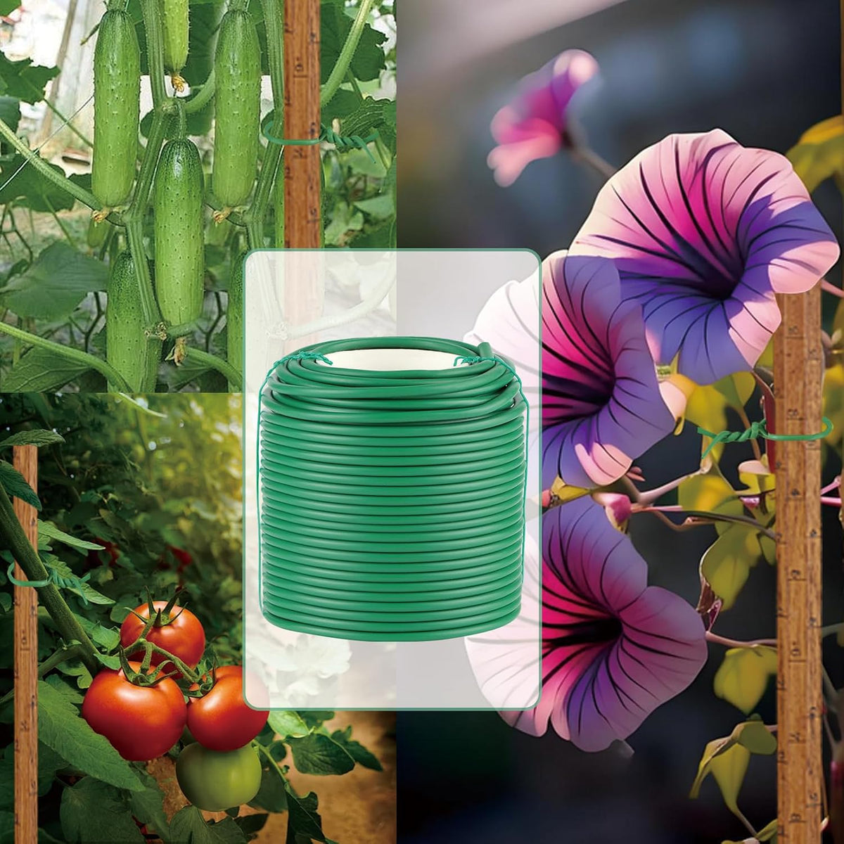 Garden Wire, 66FT Soft Plants Ties, 3.5mm Flexible Garden Ties for Climbing Plants, Vines Plant, Tomatoes, Flowers, Roses Plant Support