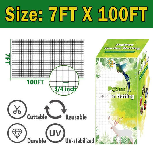 Bird Netting, 7.5x100FT Heavy Duty Garden Netting