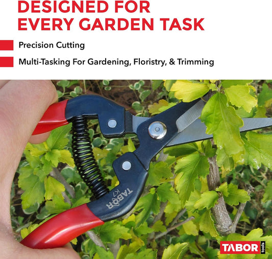 K7A Pruning Snips – 7,5" – Carbon Steel Flower Pruning Scissors for Gardening | Floral Snips and Pruners for Deadheading, Trimming & Harvesting Herbs, Flowers, Fruits or Vegetables
