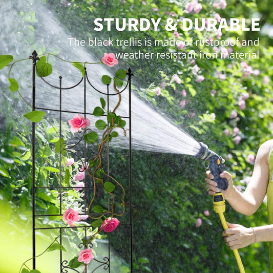 Garden Trellis 70” x 20” for Climbing Plants 6FT Metal Iron Wire Vine Flower Trellises for Outdoor Climbing Plants Support