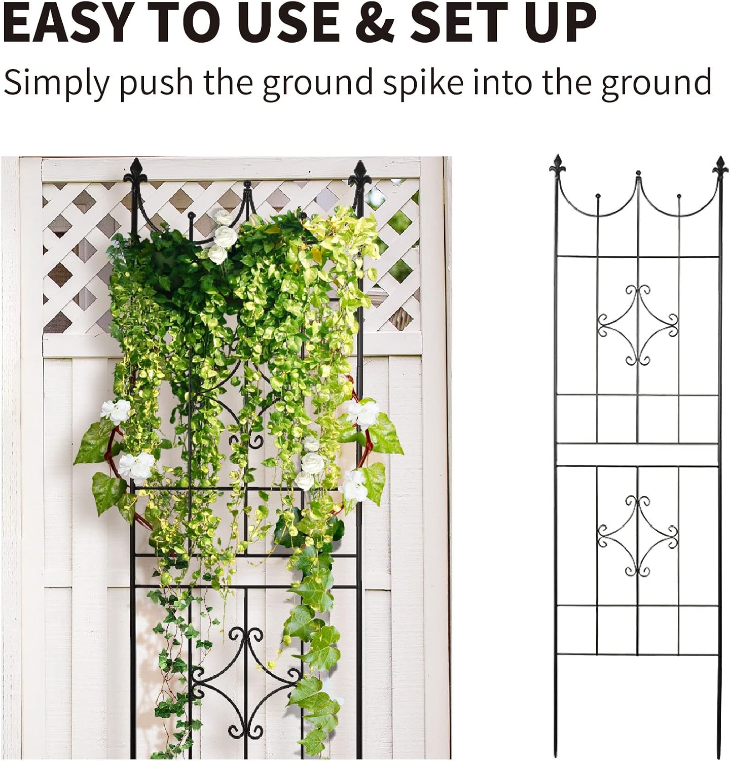 Garden Trellis 70” x 20” for Climbing Plants 6FT Metal Iron Wire Vine Flower Trellises for Outdoor Climbing Plants Support