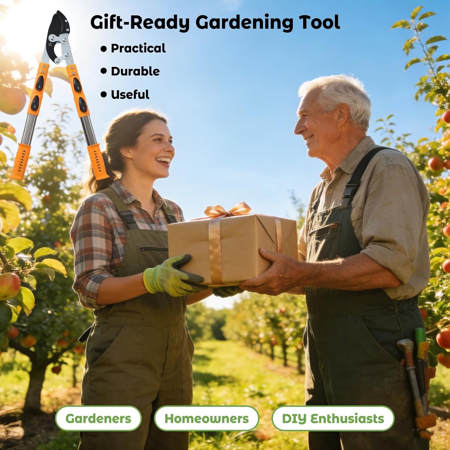 Extendable Loopers for Tree Trimming, 24-42'' Heavy Duty Thick Branches Cutter Lopping Shears with SK5 Steel Blade, Pruning Shear with 1.8” Cut Capacity, Loppers with Compound Action for Gardening