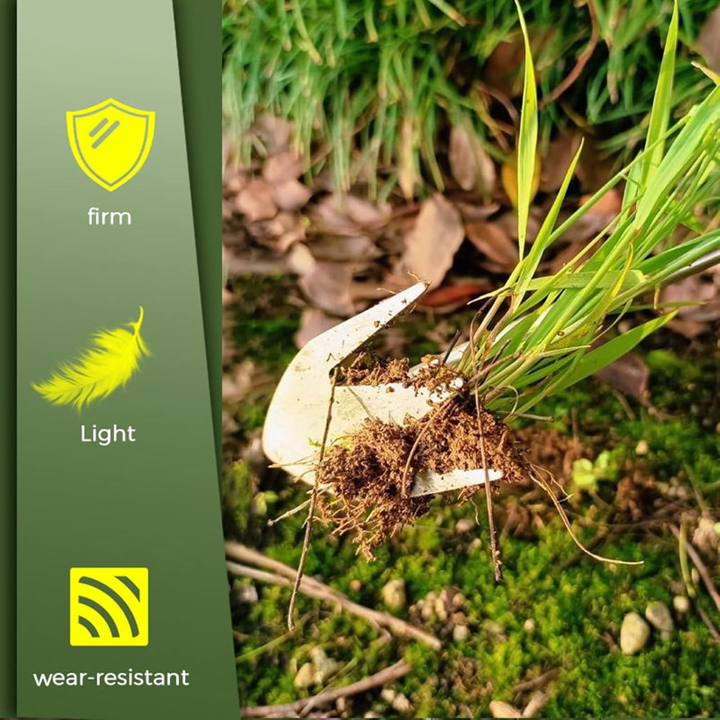 Stainless Steel Multifunctional Weeder, Hand Weeder Tool Stand Up Weed Puller Tool with Long Handle, V-Shaped Light Duty Hand Weeder for Lawn Garden Yard Farmland Weed Removal (Wood Handle)