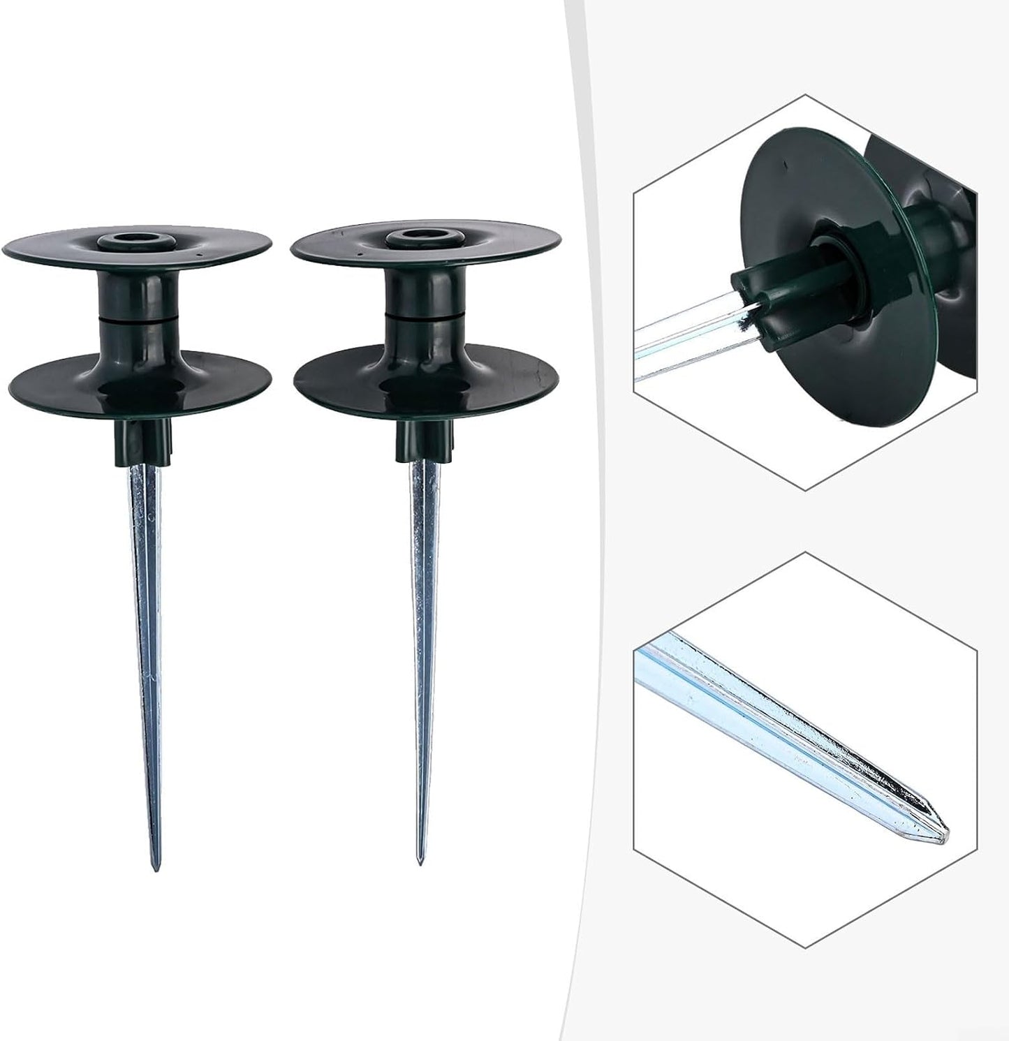 Smooth Roller Garden Hose Guide with Resin Wheel and Metal Spike for Yard Irrigation System 2 Pieces(2pcs)