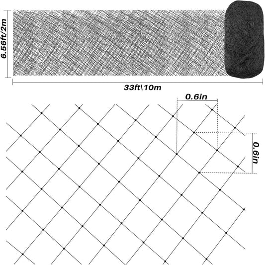 Bird Netting for Garden - 7 x 33 FT Soft Nylon Black Poultry Mesh