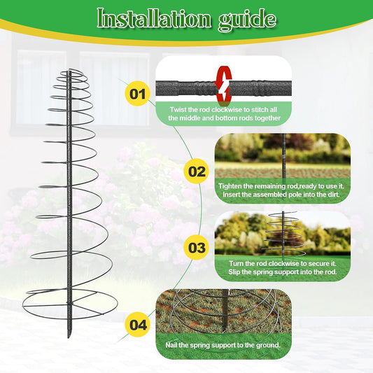Outdoor Metal Trellis for Climbing Plants, Heavy Duty Rustproof Garden Trellis 60inch, Sturdy Plant Support for Roses, Ivy, Tomatoes, Cucumbers, Flowers 2pcs Black