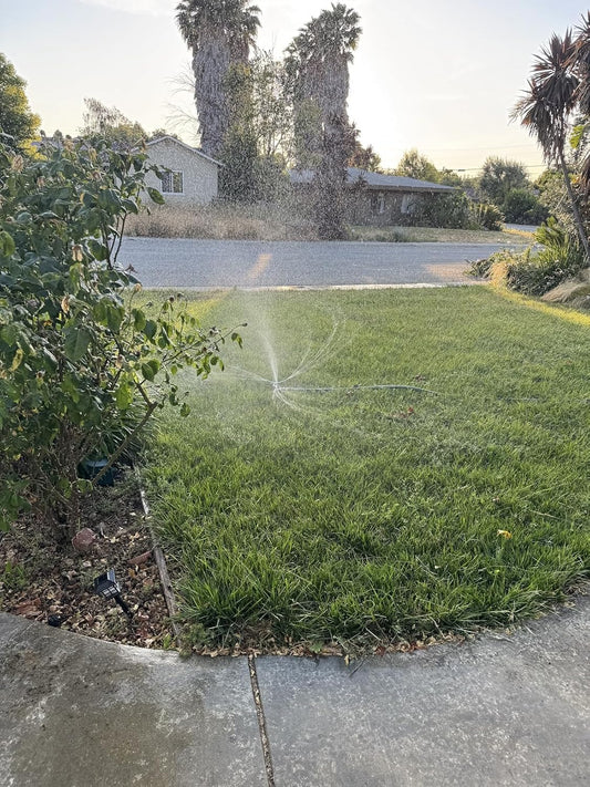 Metal Rotating Water Sprinkler for Lawn, Heavy Duty Metal 3-Arms Whirling 360 Degree Automatic Rotary Sprinkler with Wheeled Base for Small Areas, Garden, Yard, Cover up to 1,384 Sq. ft.