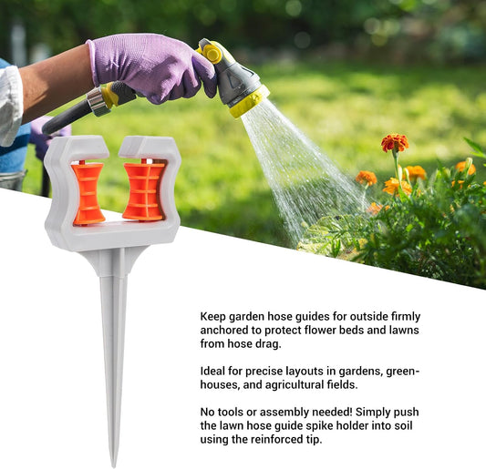 Garden Hose Guide Spikes, 3 Pack Abs Plastic Protective Rollers with Water Saving Design for Lawn Garden Watering and Preventing Hose Wear