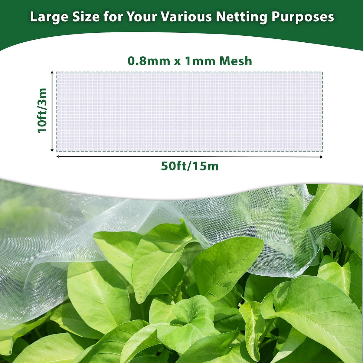 10 * 33FT Ultra Fine Garden Mesh Netting Pest Barrier, White Plant Covers for Outdoor Patio Greenhouse Crop Vegetables Fruit Flower Garden Protection, Row Covers Fabric Screen Insect Bug Bird Netting